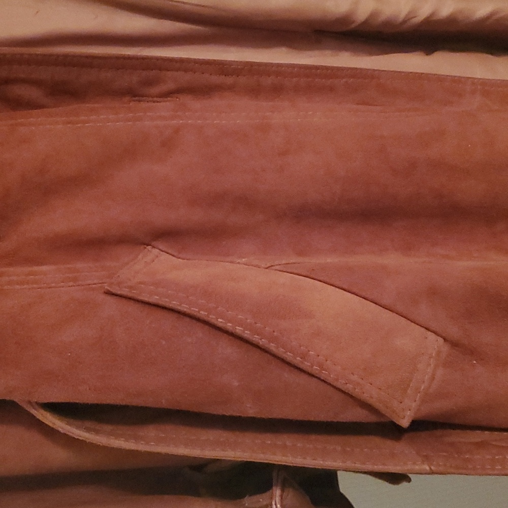 TFC Women's Belted Suede Trench Coat - Picture 3 of 16